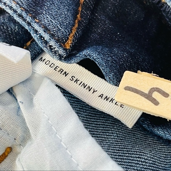 Ann Taylor Loft Modern Skinny Ankle Jeans Womens 0 25 Blue Frayed Hem Stretch - Picture 8 of 13